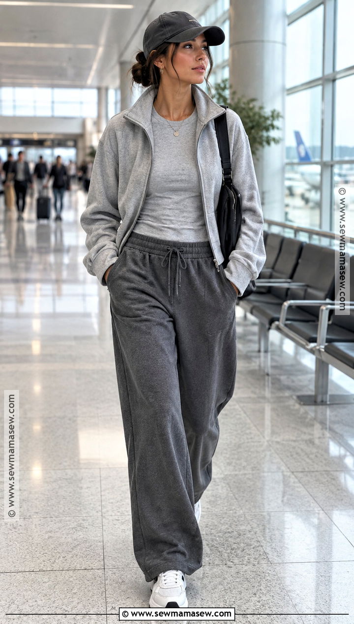 Monochrome Gray Sweat Set Athleisure - 15 autumn athleisure ideas