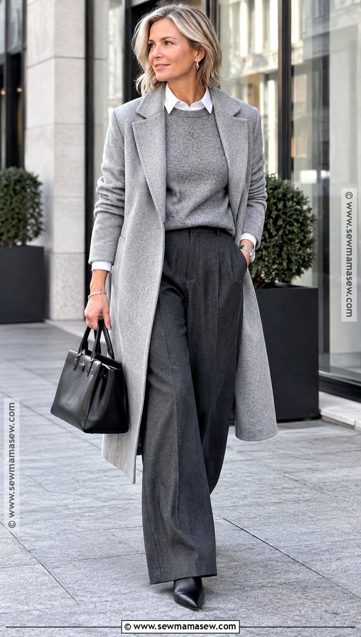 Monochrome Gray Sweater Outfit - 15 Aesthetic Fall Sweaters