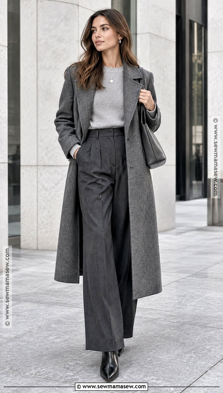 Monochrome Gray Trouser City Outfit - 20 City Girl Fall Outfits