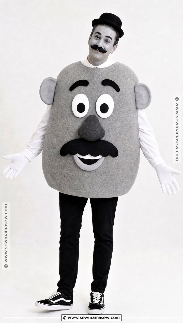 Monochrome Mr Potato Head Costume - 30 mr potato head costume ideas