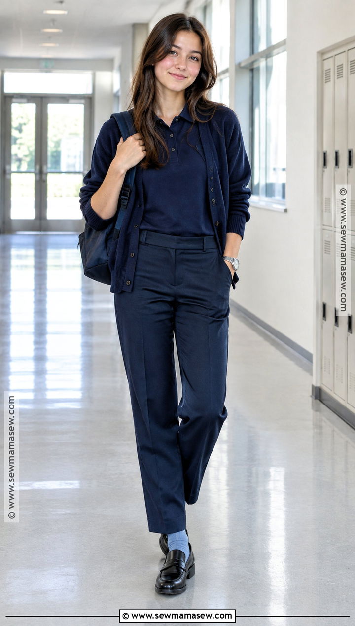 Monochrome Navy School Uniform - 25 back to school outfits uniform