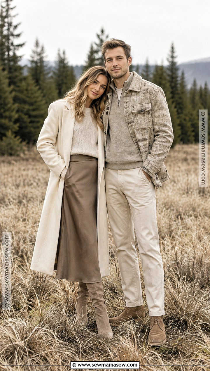 Monochrome Neutral Fall Couple Photoshoot Outfit - 20 couples photoshoot outfits fall