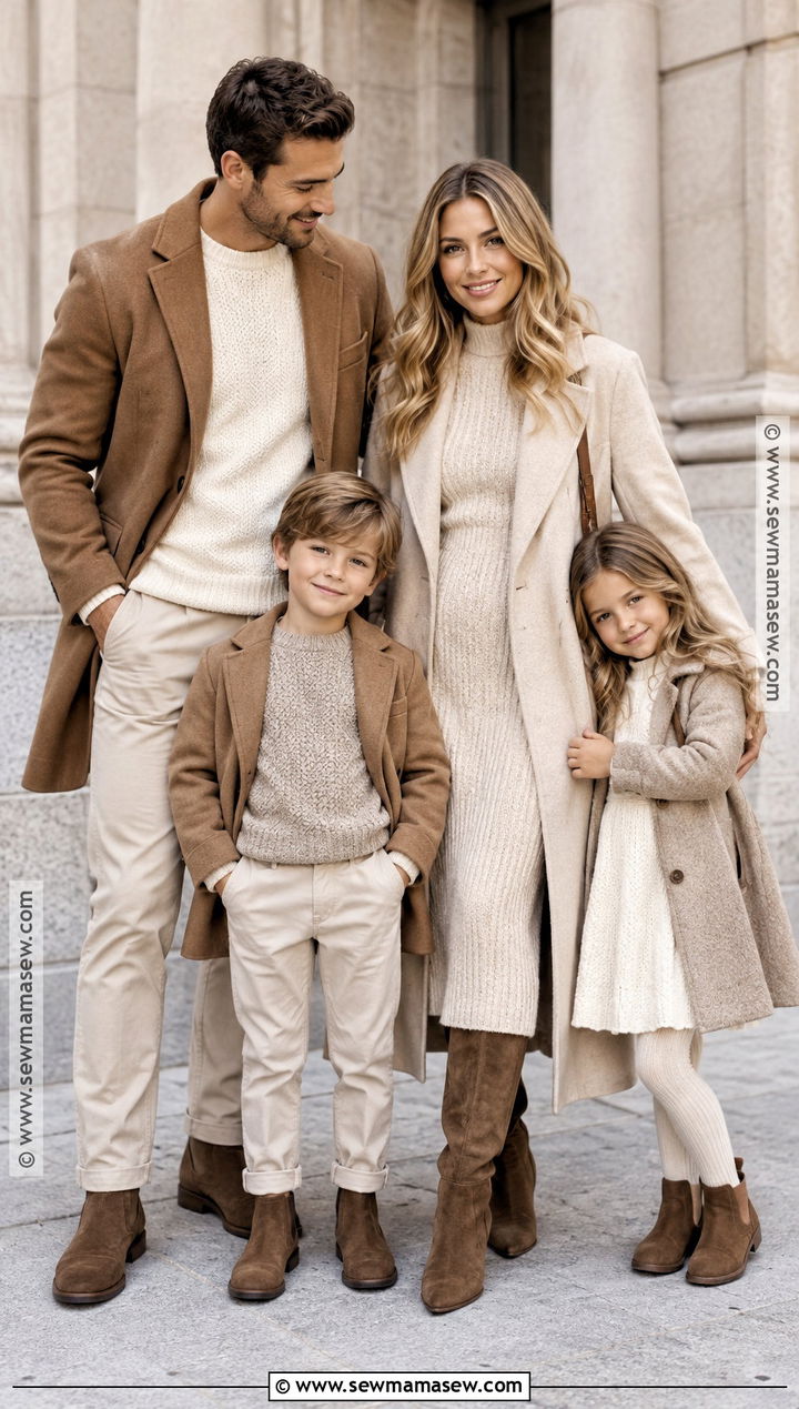 Monochrome Neutral Fall Family Outfit - 20 fall family outfit ideas