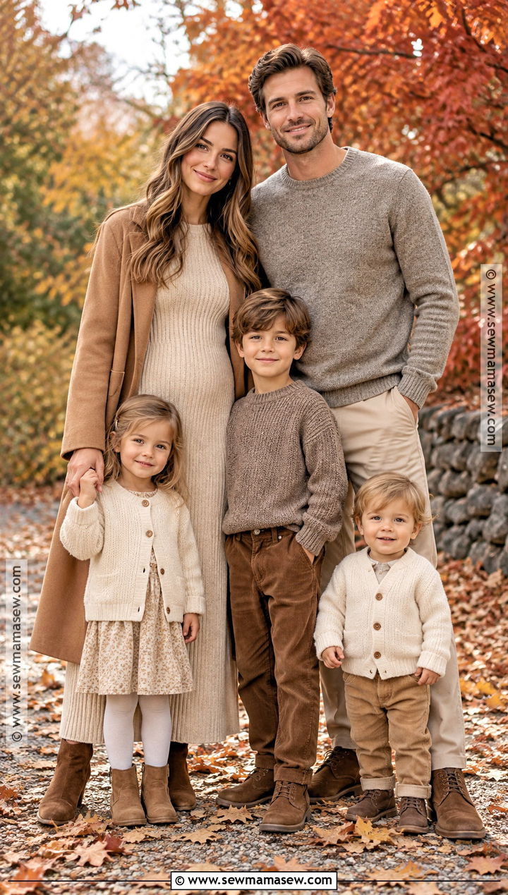 Monochrome Neutral Fall Family Photo Outfits - 15 family photo outfits ideas fall