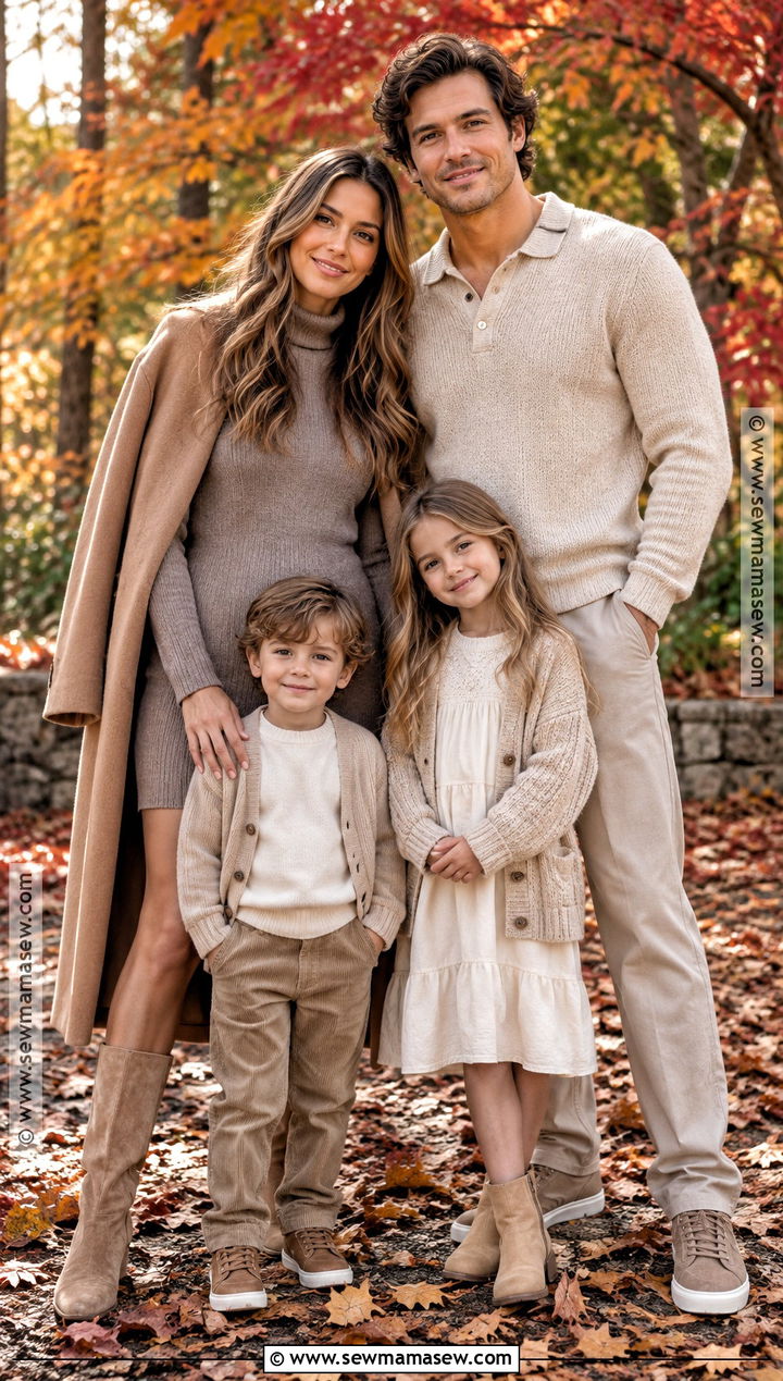 Monochrome Neutral Fall Family Photoshoot Outfit - 20 fall family photoshoot outfits