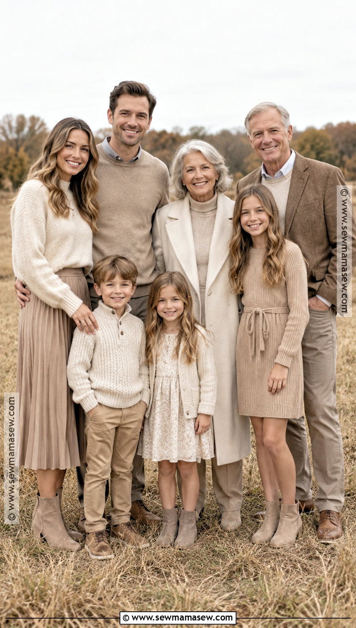 Monochrome Neutral Fall Family Picture Outfits - 15 Fall Clothing Ideas For Family Pictures