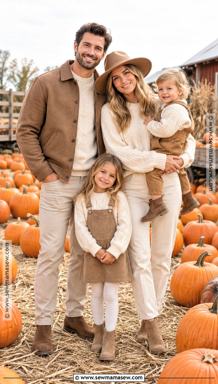 Monochrome Neutral Family Pumpkin Patch Outfit - 20 pumpkin patch outfit ideas for family