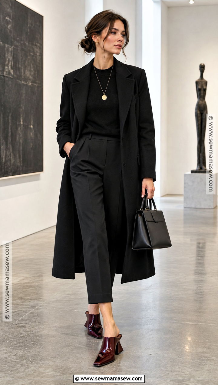 Monochrome Outfit And Statement Mules - 15 mule fall outfits