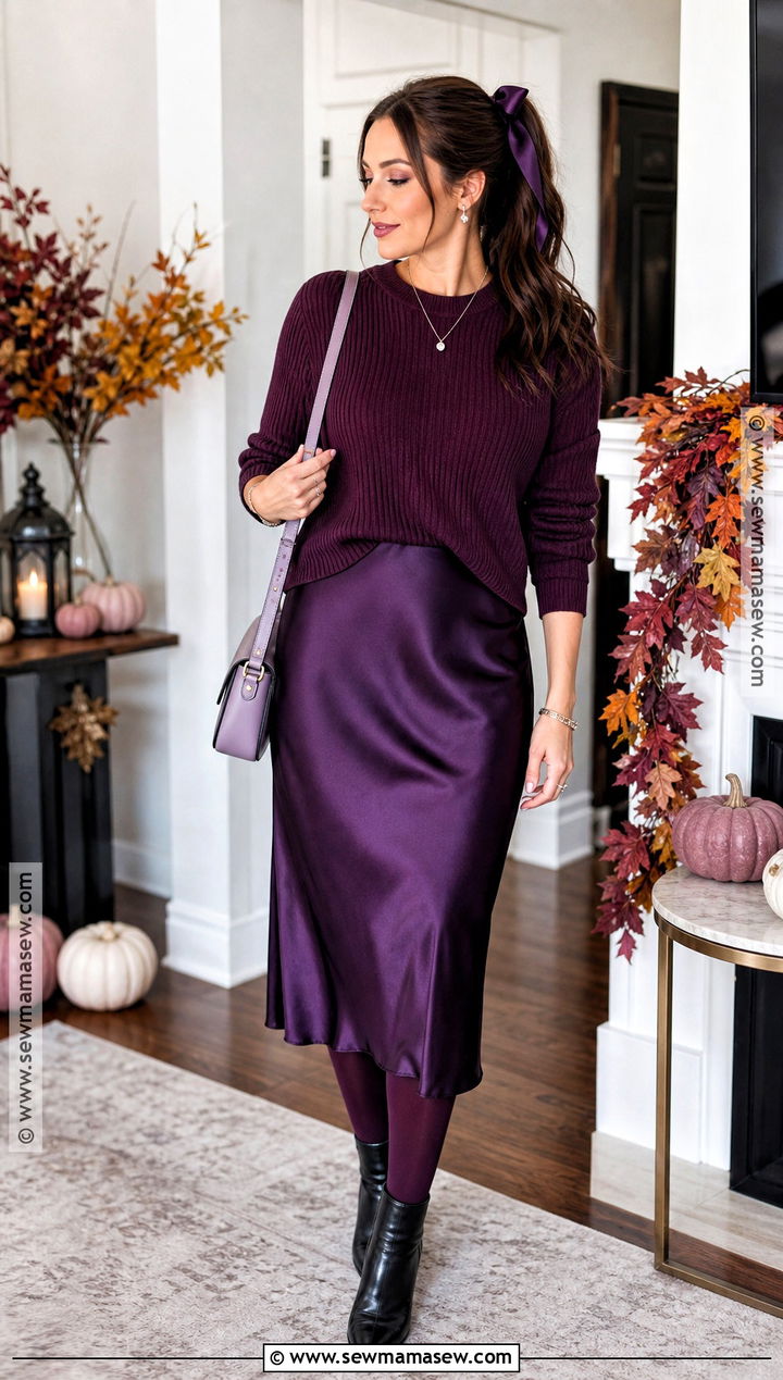 Monochrome Purple Halloween Outfit - 30 Halloween Fashion Ideas