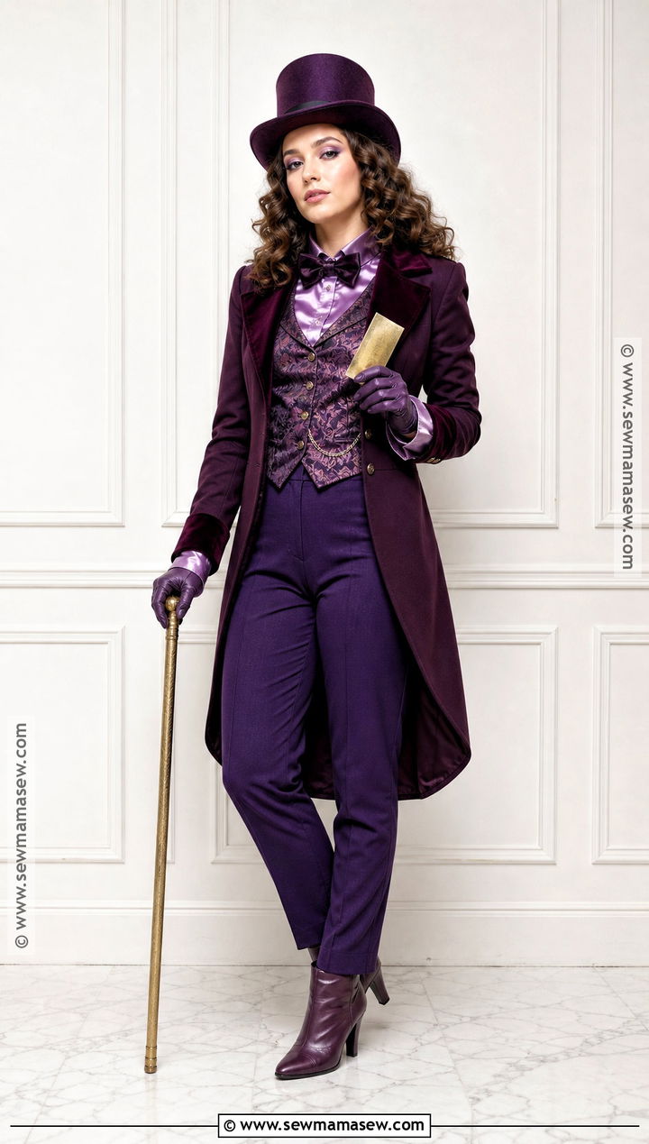 Monochrome Purple Willy Wonka Costume - 35 Willy Wonka Costume Ideas for Women