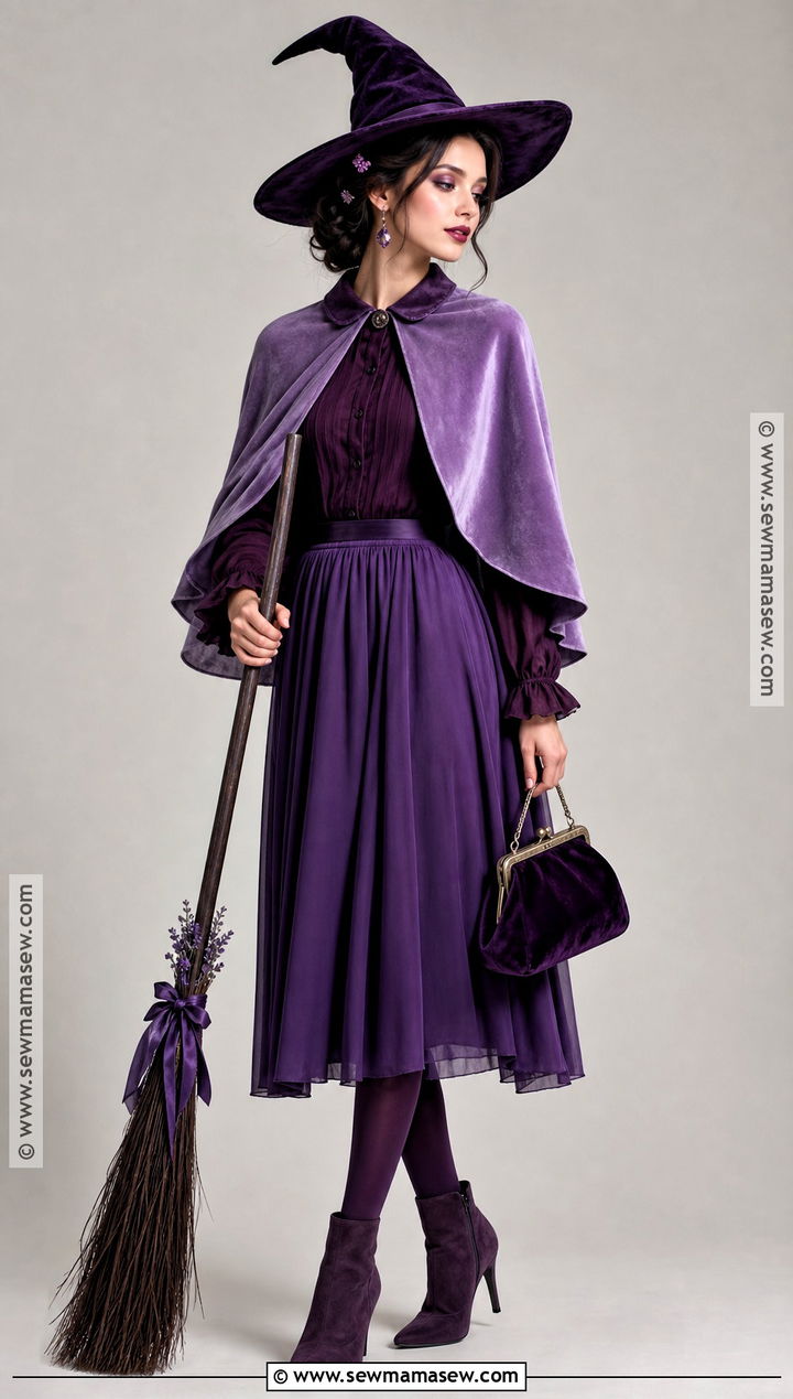 Monochrome Purple Witch Outfit - 30 purple witch outfit ideas