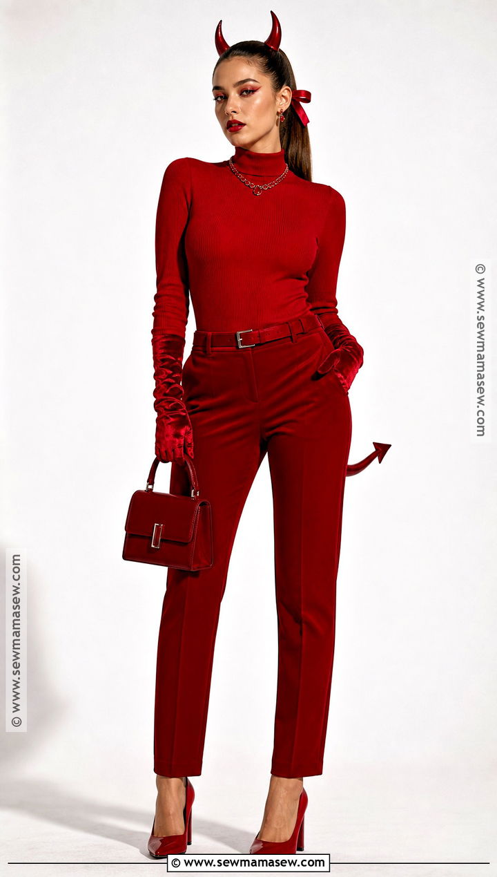 Monochrome Red Devil Costume - 30 Devil Halloween Costume Ideas for Women