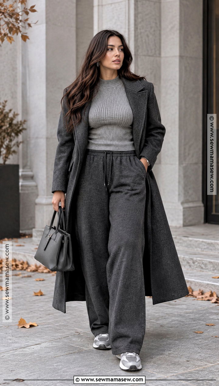 Monochrome Sweatpants Outfit - 25 fall sweatpants outfits