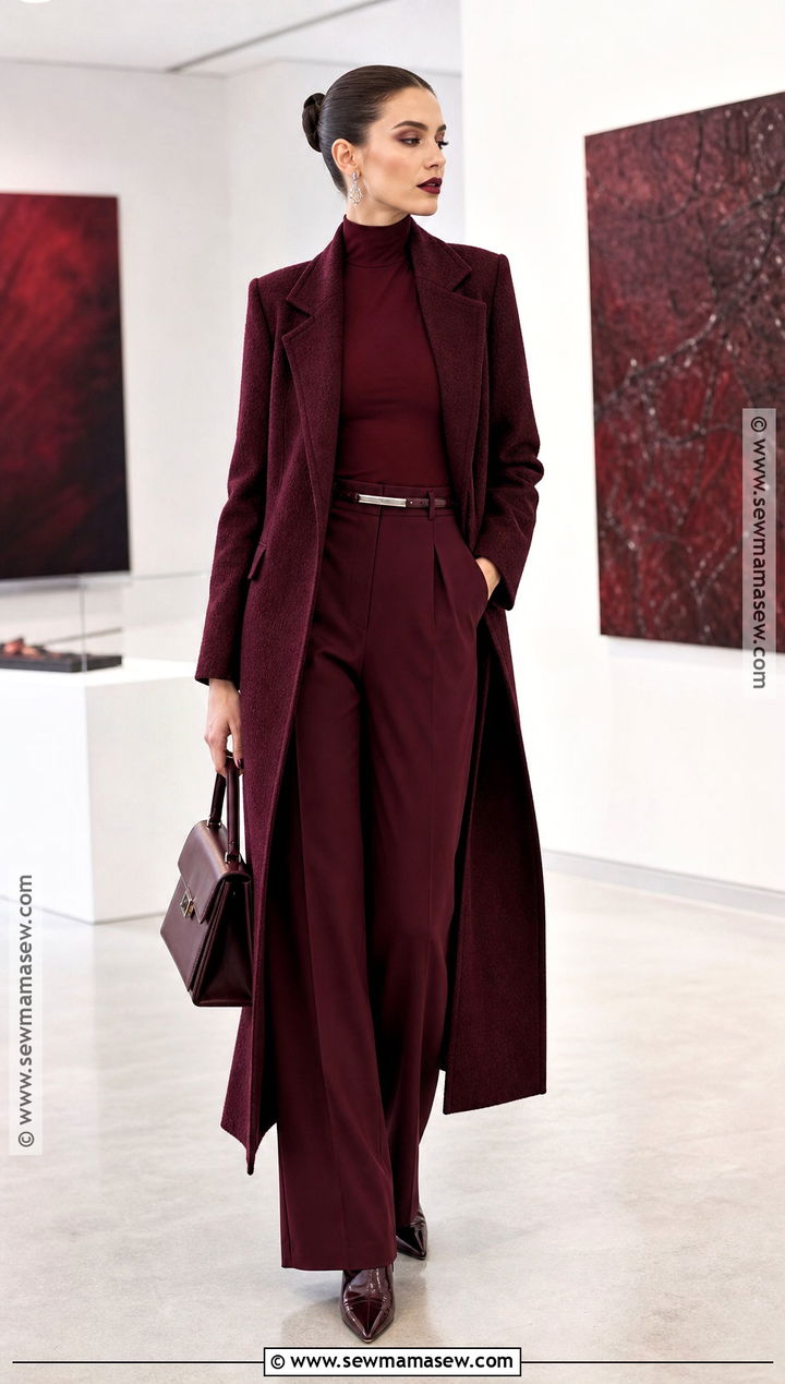 Monochrome Vampire Outfit In Burgundy - 30 female vampire outfit ideas
