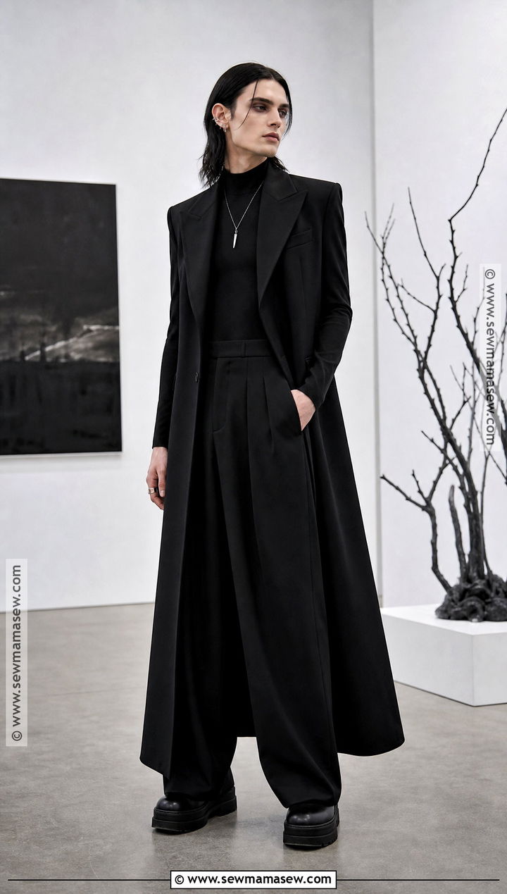 Monochrome Vampire Outfit With Platform Boots - 30 male vampire outfit ideas