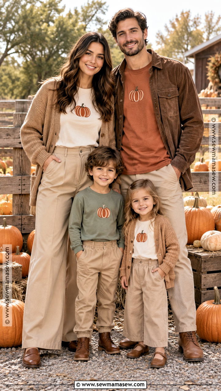Monogrammed Pumpkin Patch Shirts With Khaki Pants - 15 pumpkin patch shirts for family