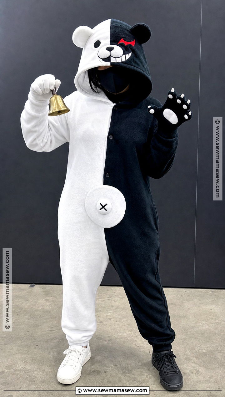 Monokuma Cosplay With Split Black And White Outfit - 35 danganronpa cosplay ideas