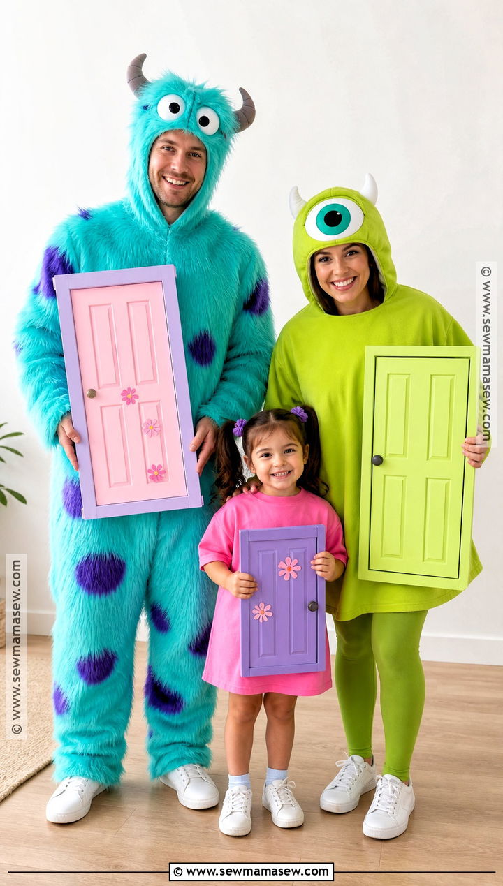 Monsters Inc Family Costume - 45 family of 3 halloween costumes