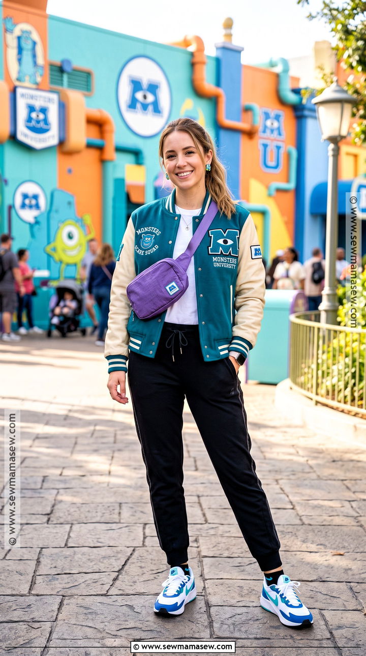 Monsters Inc Varsity Jacket And Joggers Outfit - 20 Disney Outfits Women Fall