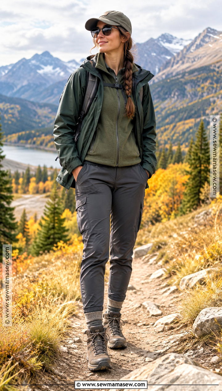 Montana Fall Hiking Outfit With Fleece And Trail Pants - 15 montana vacation outfits fall