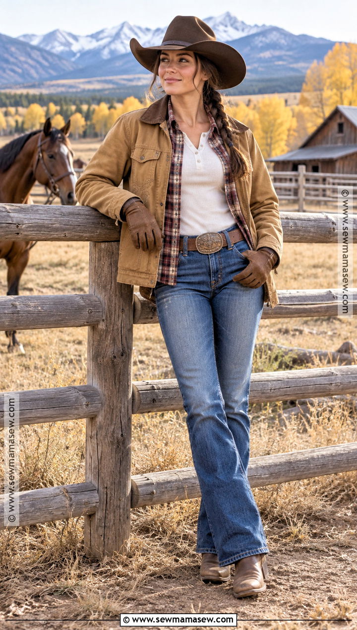 Montana Fall Horseback Riding Outfit With Cowboy Boots - 15 montana vacation outfits fall