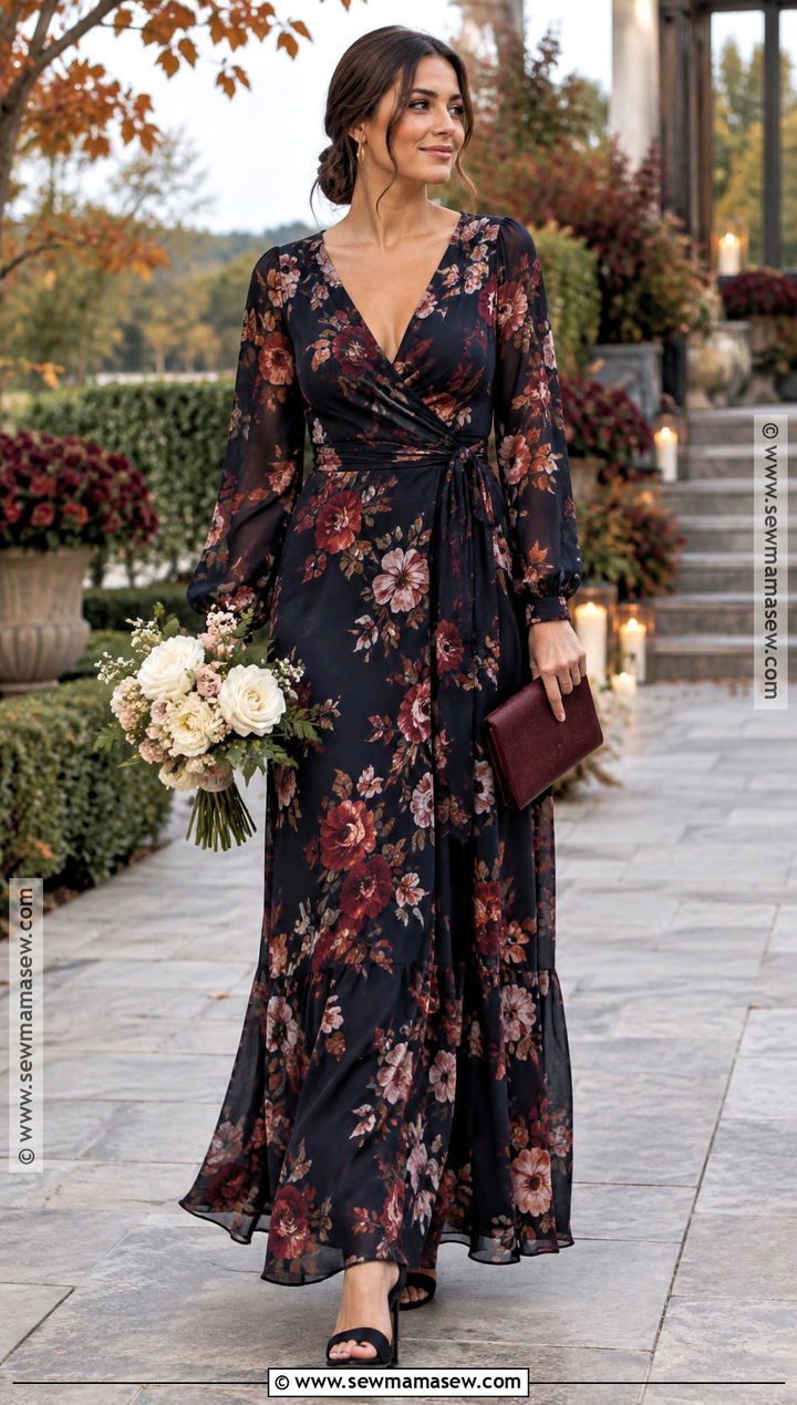 Moody Floral Fall Bridal Party Dress - 15 fall bridal party dresses