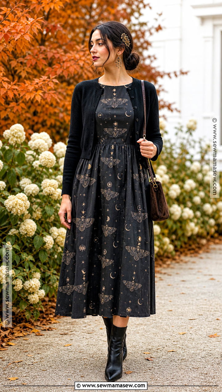 Moon And Moth Halloween Dress With Ankle Boots - 30 halloween dresses