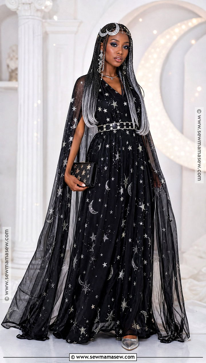 Moon And Stars Costume - 35 Women In Black Costume Ideas
