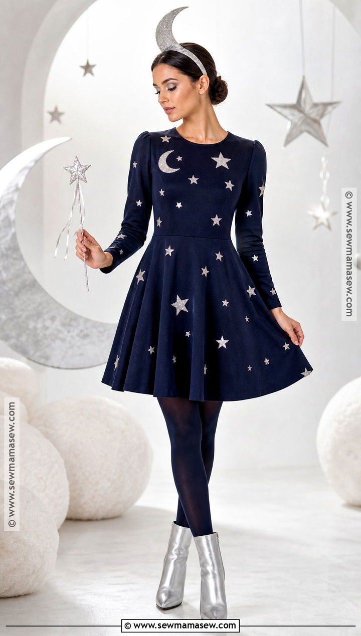 Moon And Stars Costume With Silver Dress - 30 Cute And Easy Halloween Costumes