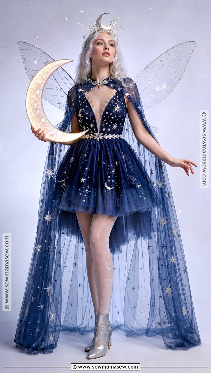 Moon Fairy Costume With Silver Cape - 35 Fantasy Costumes