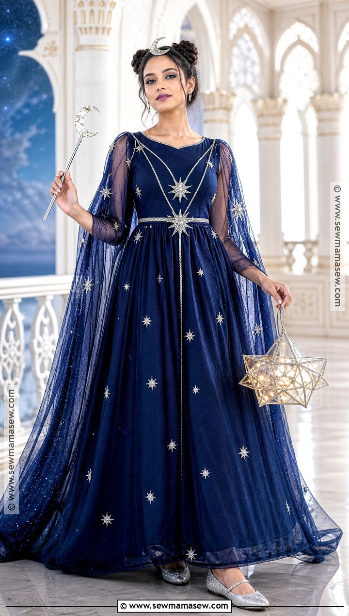 Moon Princess Costume With Navy Star Gown - 30 princess dress up ideas