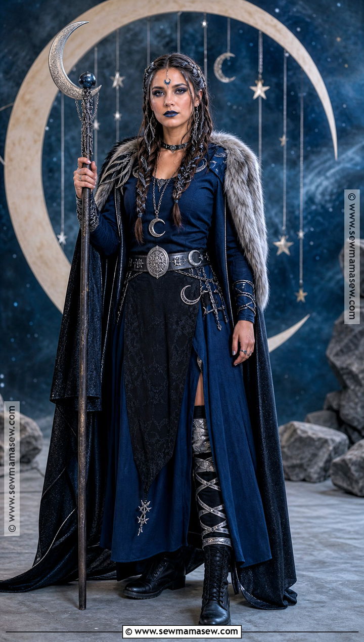 Moon Viking Witch Costume With Silver Details - 30 viking witch costume ideas