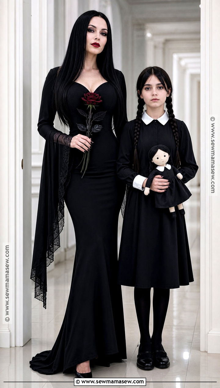 Morticia Addams Costume With Wednesday - 45 morticia addams costume ideas