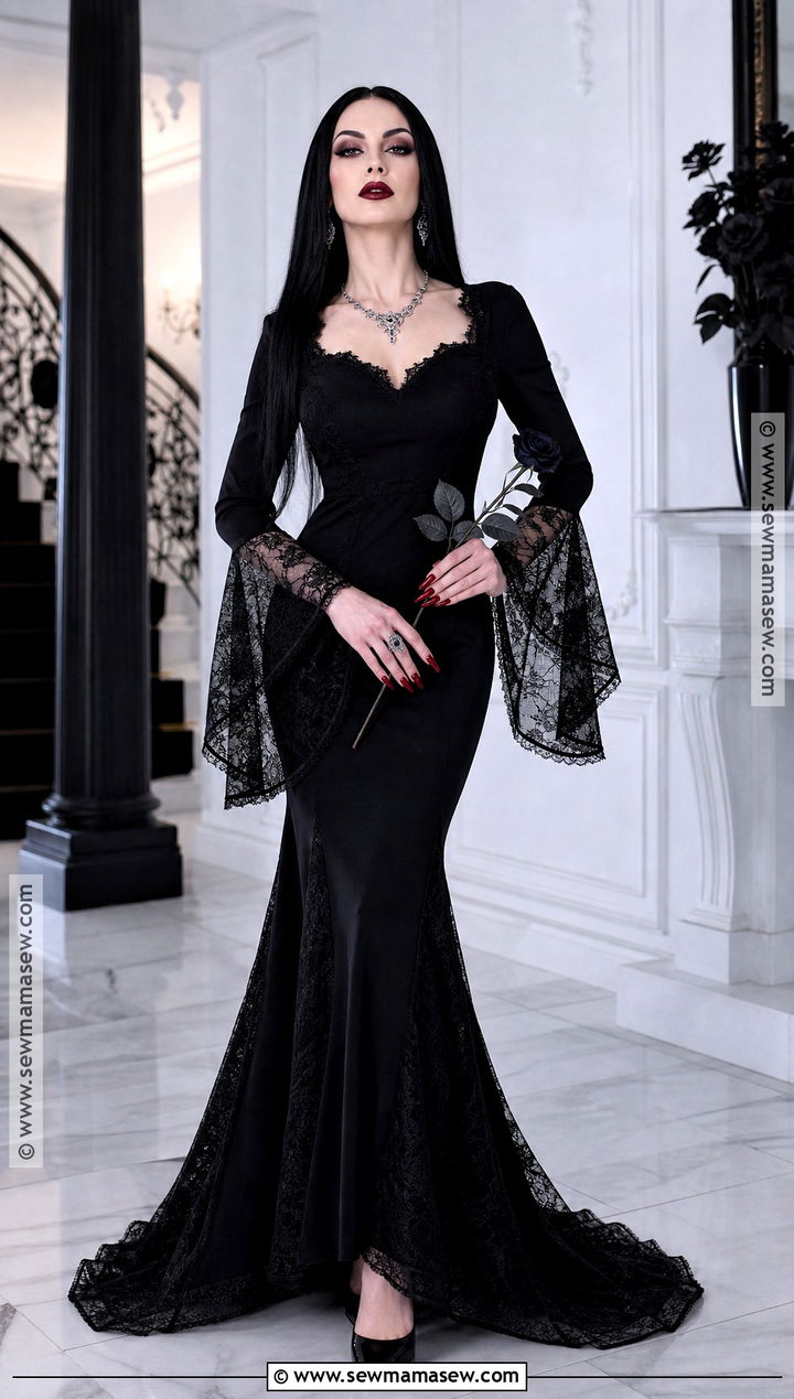 Morticia Addams Gothic Costume - 35 Gothic Halloween Costumes