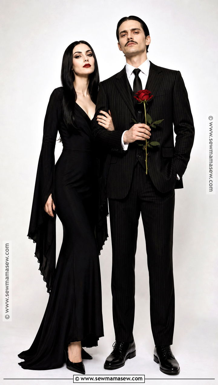 Morticia And Gomez Addams Couple Costume - 35 cute couple costumes for halloween
