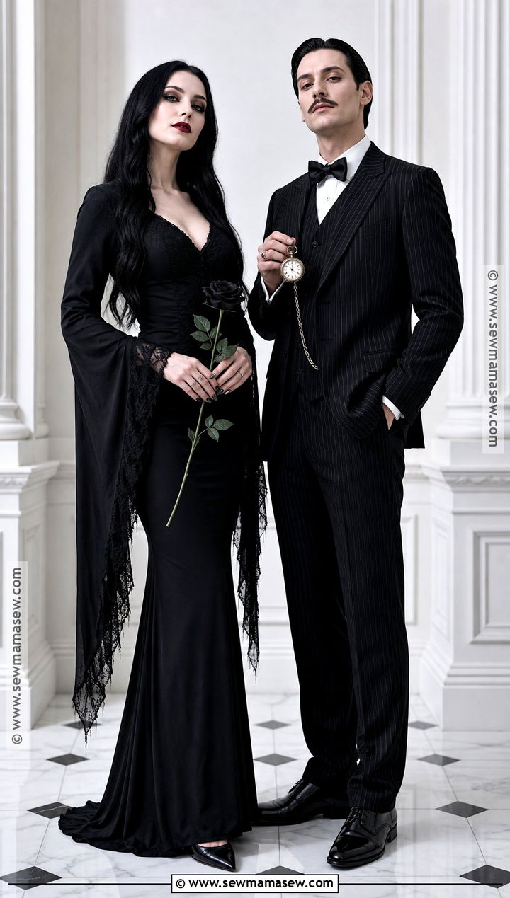 Morticia And Gomez Costume - 35 iconic duo halloween costumes