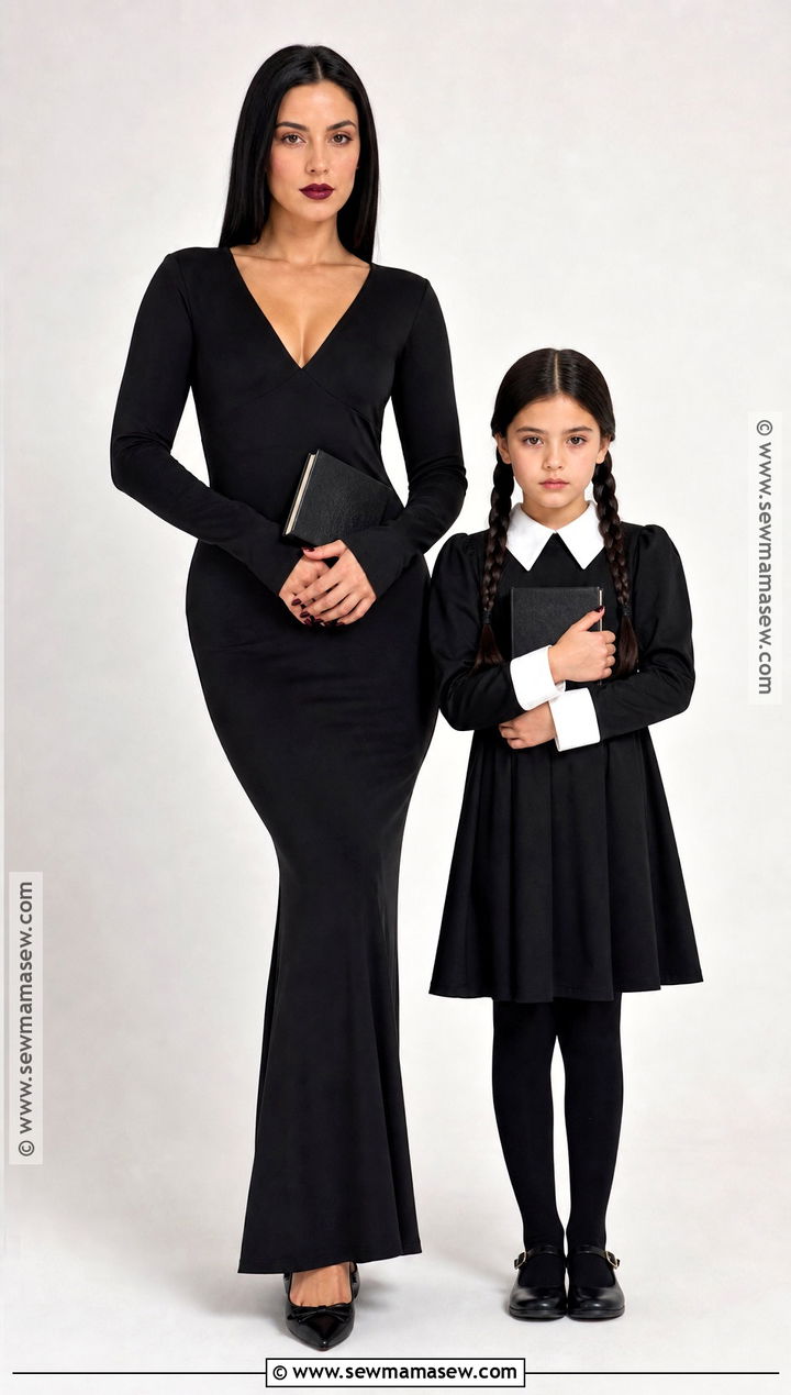 Morticia And Wednesday Addams Costumes - 30 mom and daughter costumes