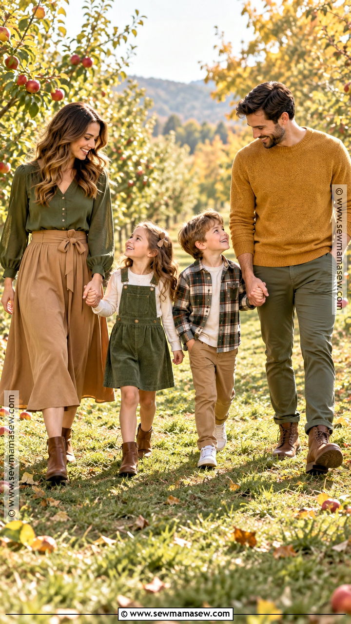 Moss Green And Mustard Family Photo Outfit - 20 fall family pictures outfits green