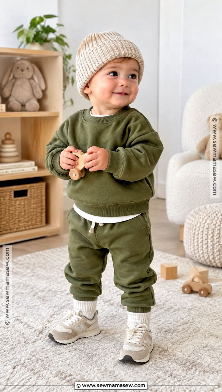 Moss Green Sweatshirt And Jogger Outfit - 15 Green Baby Clothes Fall