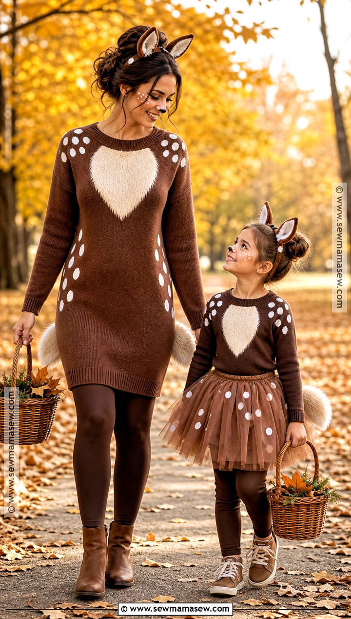 Mother And Child Fawn Costume - 30 fawn halloween costume ideas