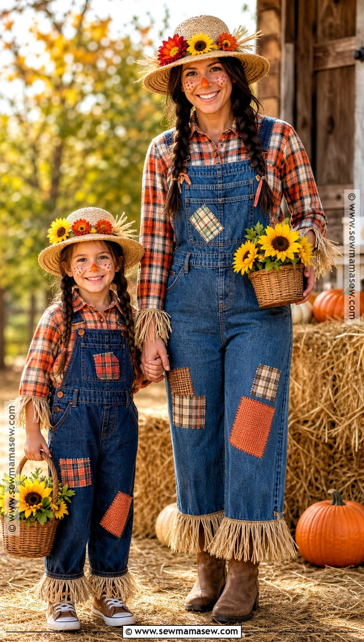 Mother And Child Scarecrow Costume - 50 scarecrow costume ideas