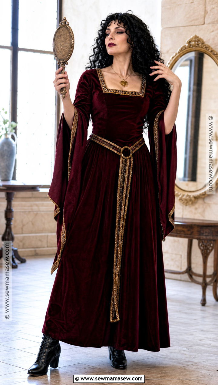 Mother Gothel Costume With Burgundy Dress - 40 disney villain costumes