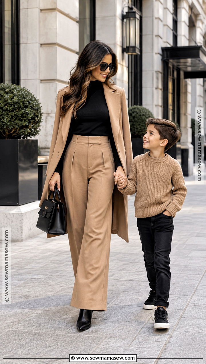 Mother Son Black And Camel Outfit - 15 mother son fall outfits