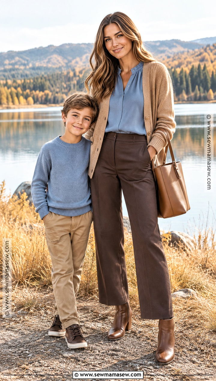 Mother Son Blue And Brown Outfit - 15 mother son fall outfits