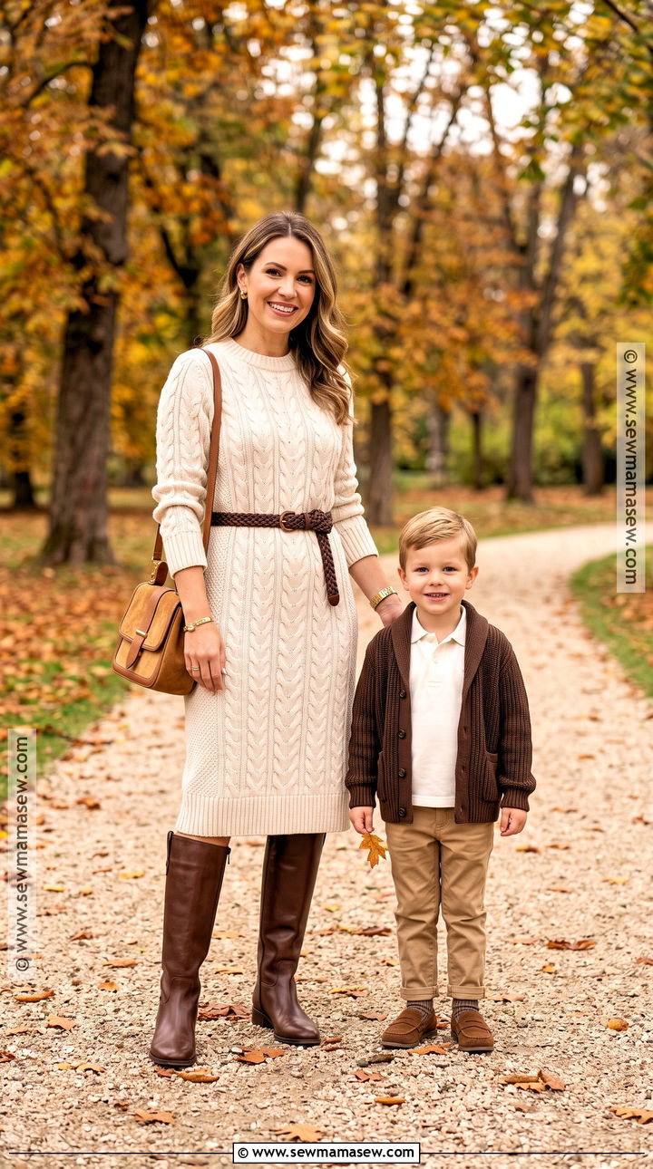 Mother Son Cream And Brown Outfit - 15 mother son fall outfits
