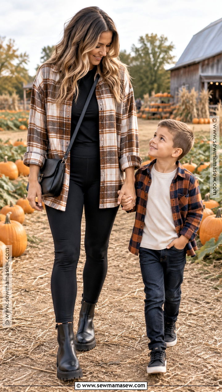 Mother Son Flannel Shirt Outfit - 15 mother son fall outfits