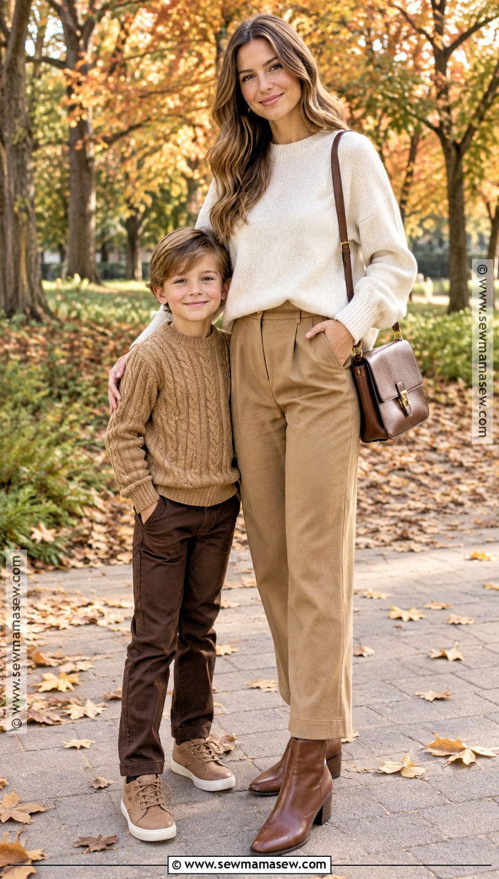 Mother Son Neutral Sweater Outfit - 15 mother son fall outfits