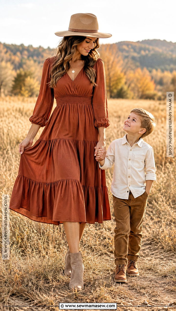 Mother Son Rust Dress Outfit - 15 mother son fall outfits