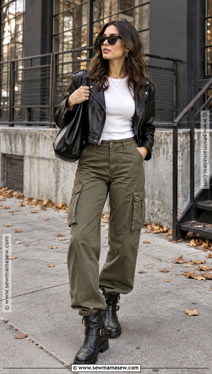 Moto Boots With Cargo Pants And Jacket - 20 cute fall boots