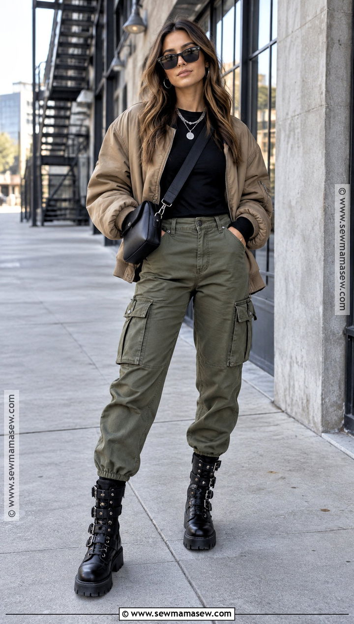 Moto Buckle Ankle Boots With Cargo Pants - 15 Buckle Ankle Boots Fall Fashion